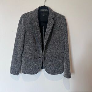 Talbots Women's Gray Patterned Blazer Size Medium Classic Work Office Business